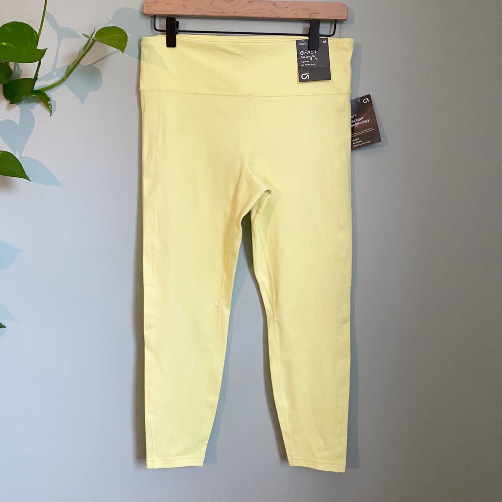 Gap G Fast 7/8 NWT Yellow High Rise Leggings